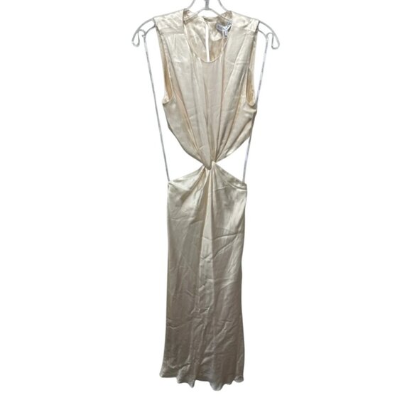 NWT La Lune Twist Front Midi Dress in Satin Retail $350 Size Small - Picture 9 of 10
